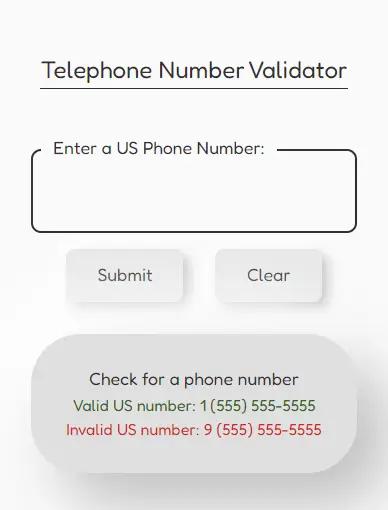 Phone Number Validator screenshot